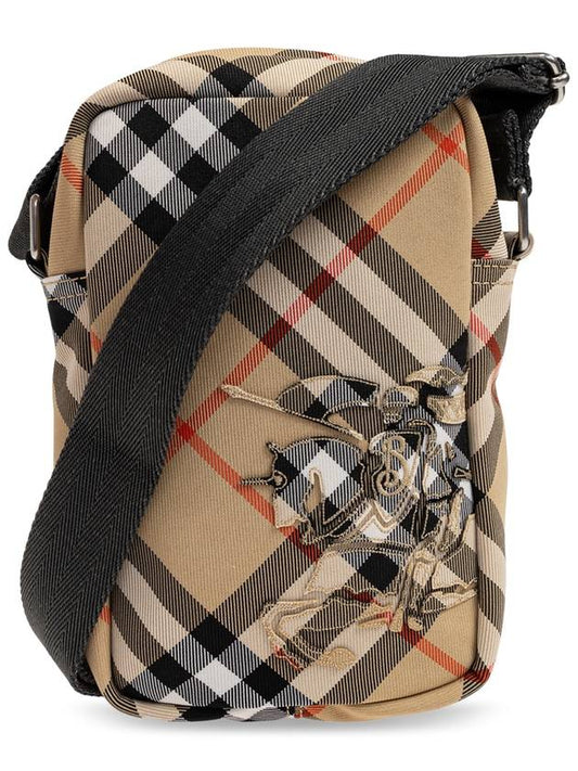 Burberry EKD Appliqué Check Phone Cross Bag Beige