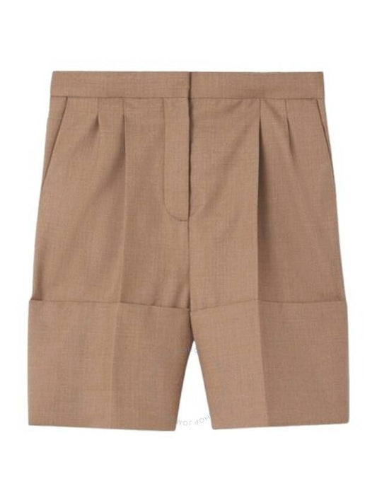 Burberry Burberry Ladies Deep Taupe Therry Asian Fit Leg Wool Tailored Shorts Brand Size 2 US Size 0