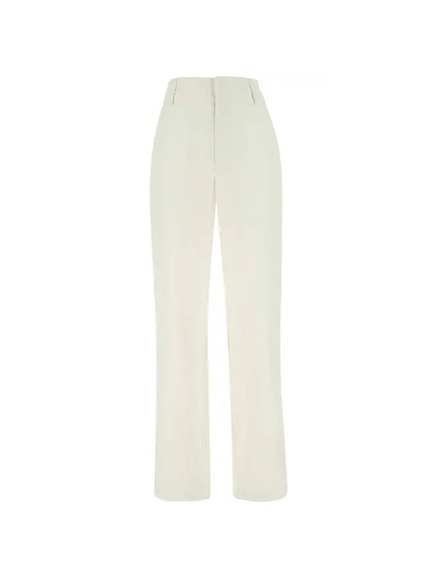 Bottega Veneta Compact Cotton Trousers Straight Pants White