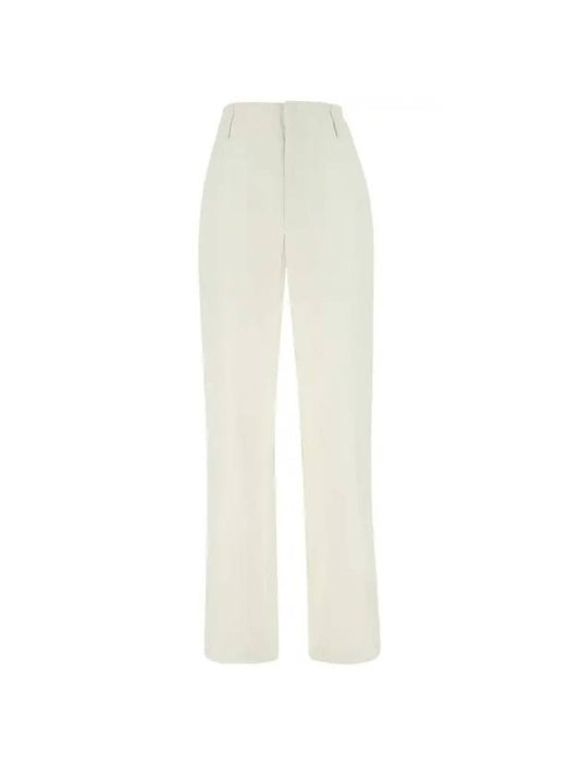 Bottega Veneta Compact Cotton Trousers Straight Pants White