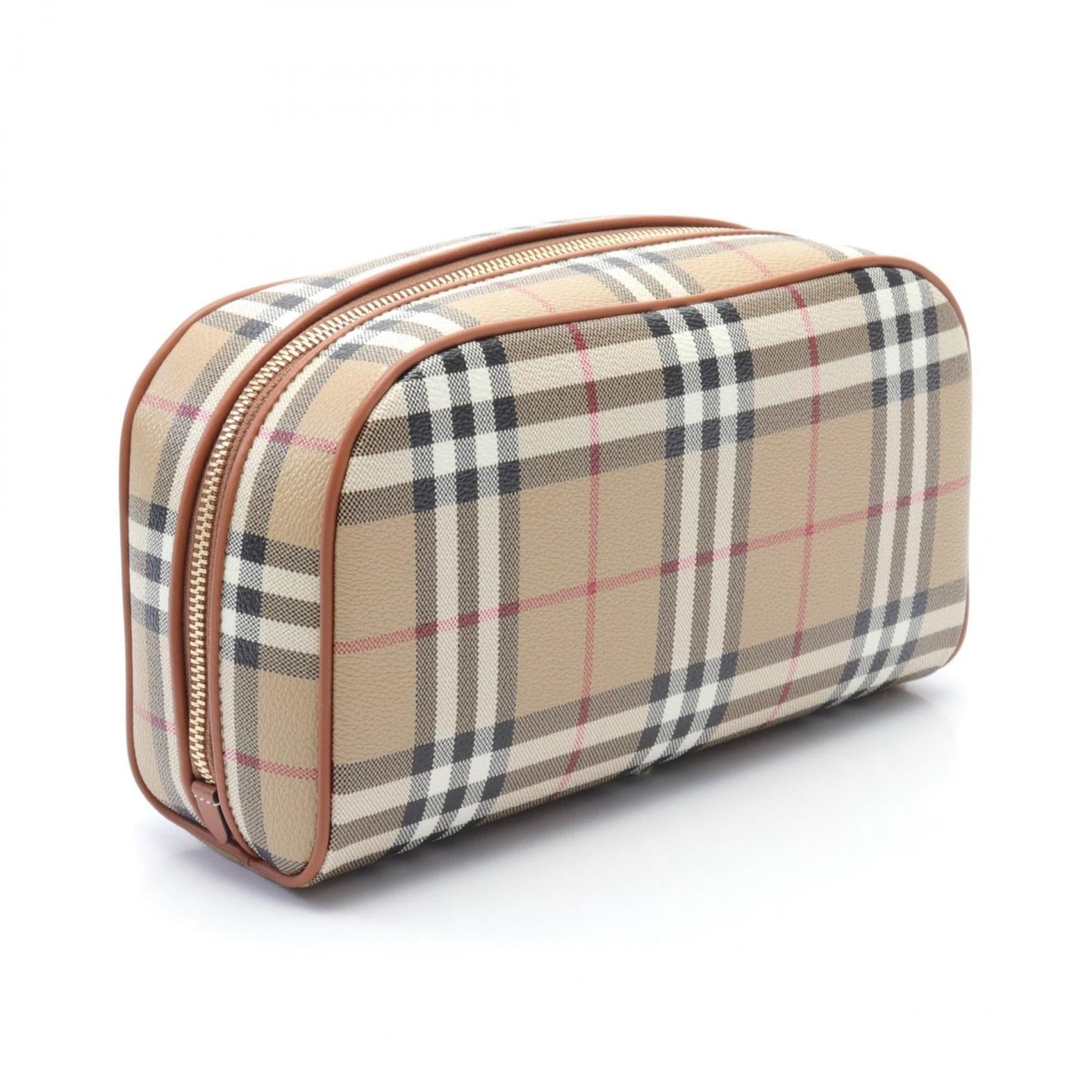 Burberry    Coated Canvas Leather Pouch ()