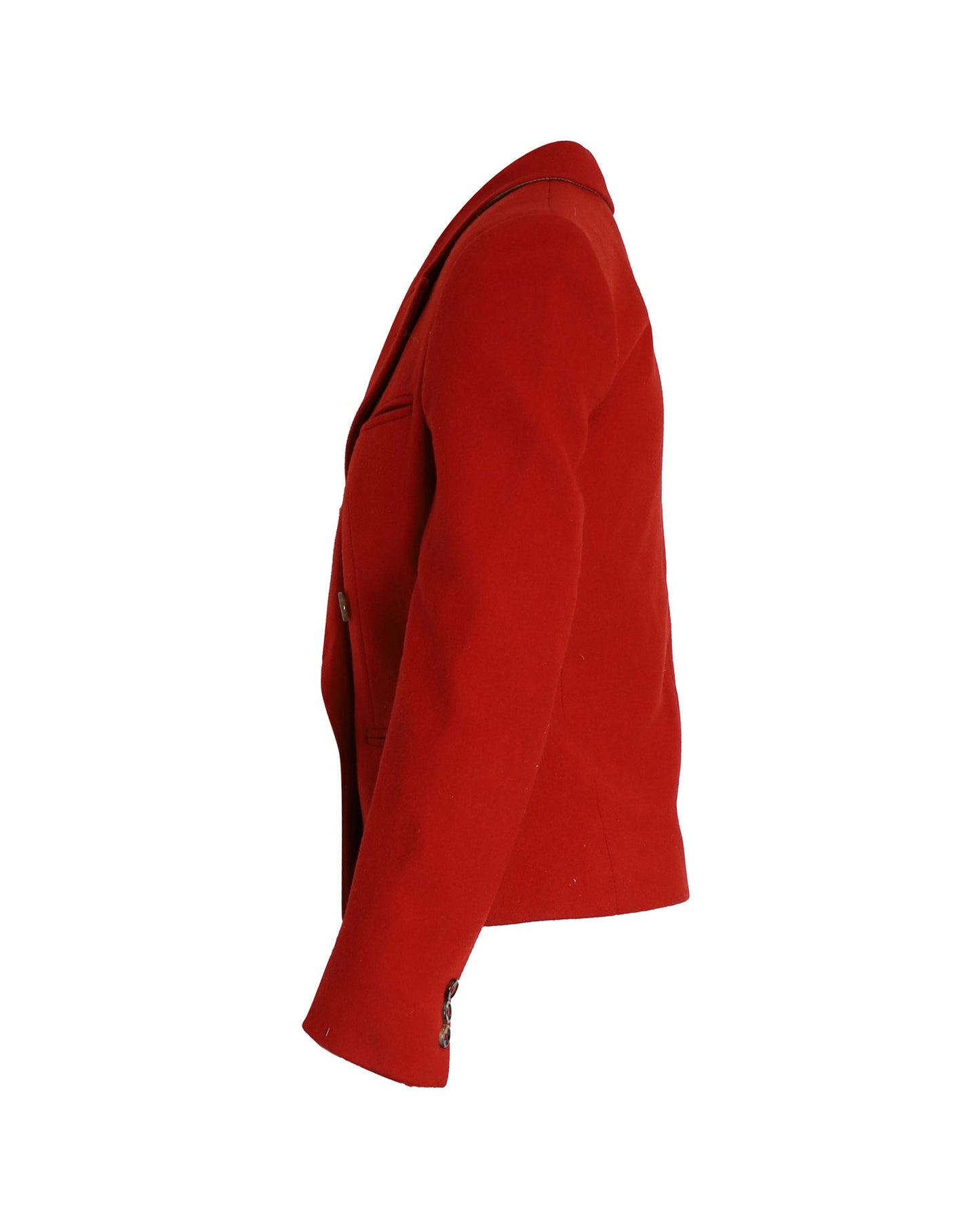 Chloe Double-Breasted Blazer in Red Virgin Wool