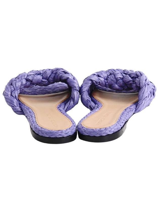 Bottega Veneta WoMen's Raffia Stretch Flat Slippers Purple