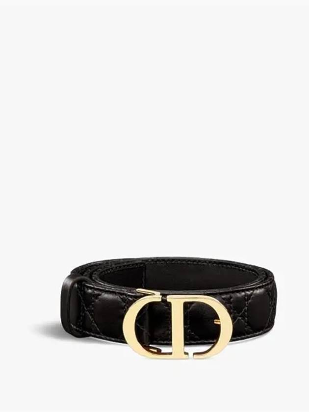 30MM Montaigne Cannage Calfskin Belt Black Dior