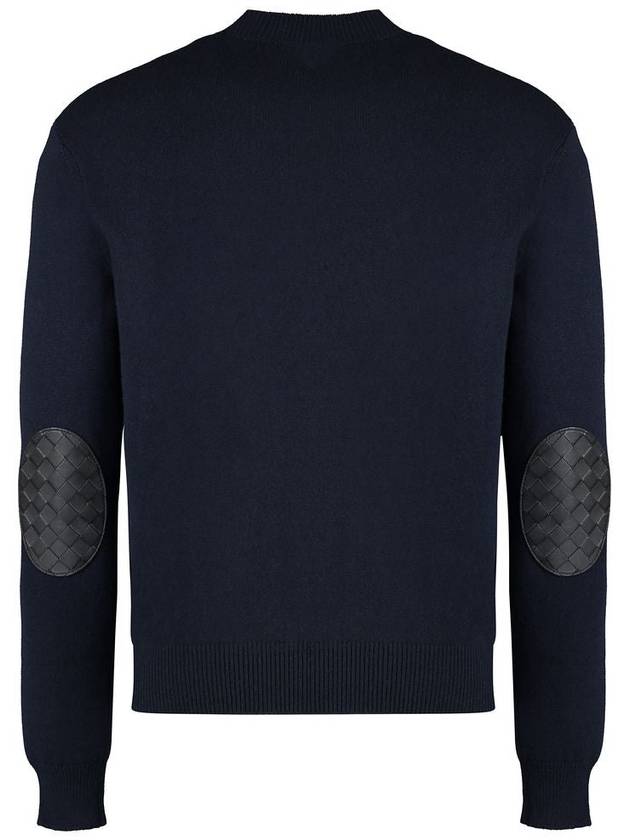 Bottega Veneta Crew Neck Cashmere Knit Top Navy