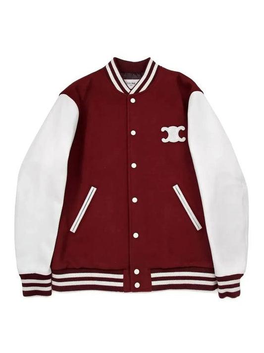 CELINE Double Face Cashmere College Teddy Bomber Jacket Brown