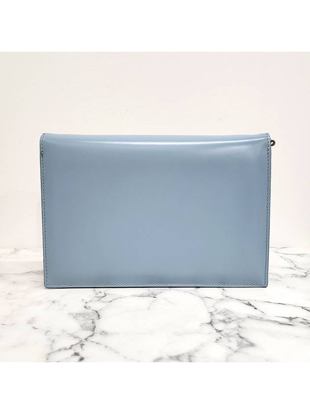 CELINE Soiree Shiny Calfskin Cluth Bag California Blue