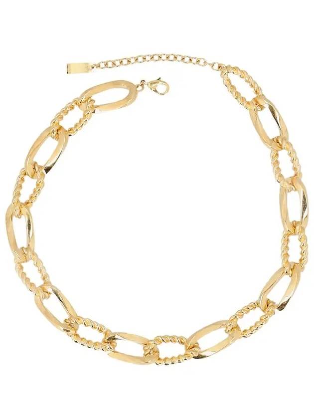 Saint Laurent Women's Bi-Texture Chain Choker in Metal Gold