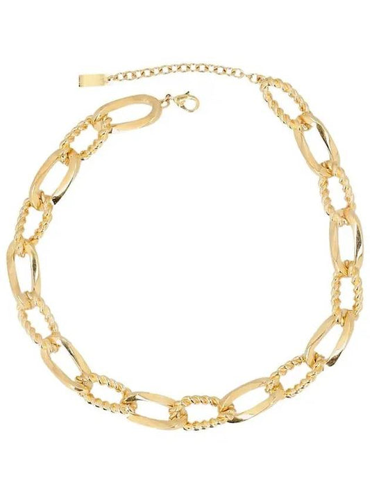 Saint Laurent Women's Bi-Texture Chain Choker in Metal Gold