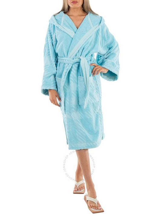 Burberry Burberry Check-Pattern Cotton Robe Bright Blue Topaz, Size Medium