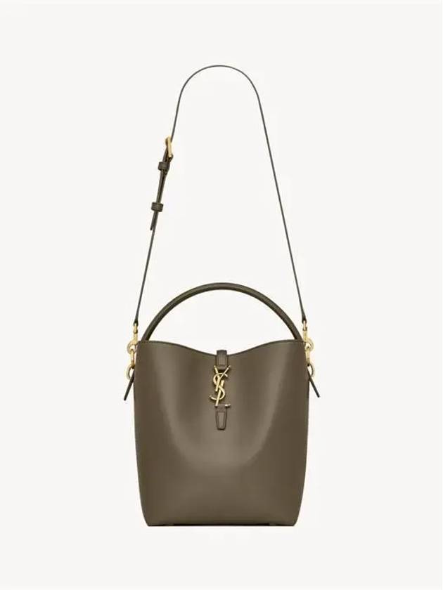 Saint Laurent Le 37 Leather Bucket Bag Deep Musk