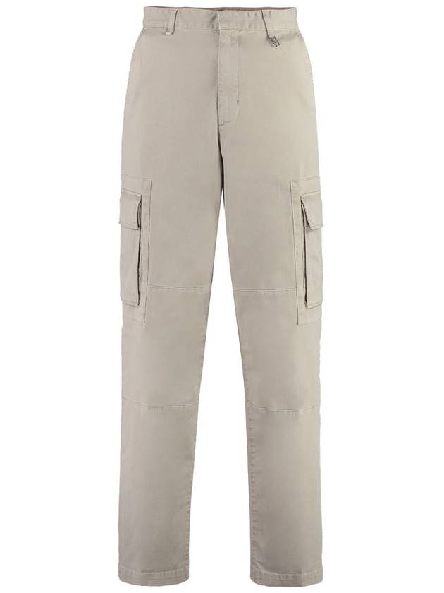 Fendi gabardine cargo straight pants beige