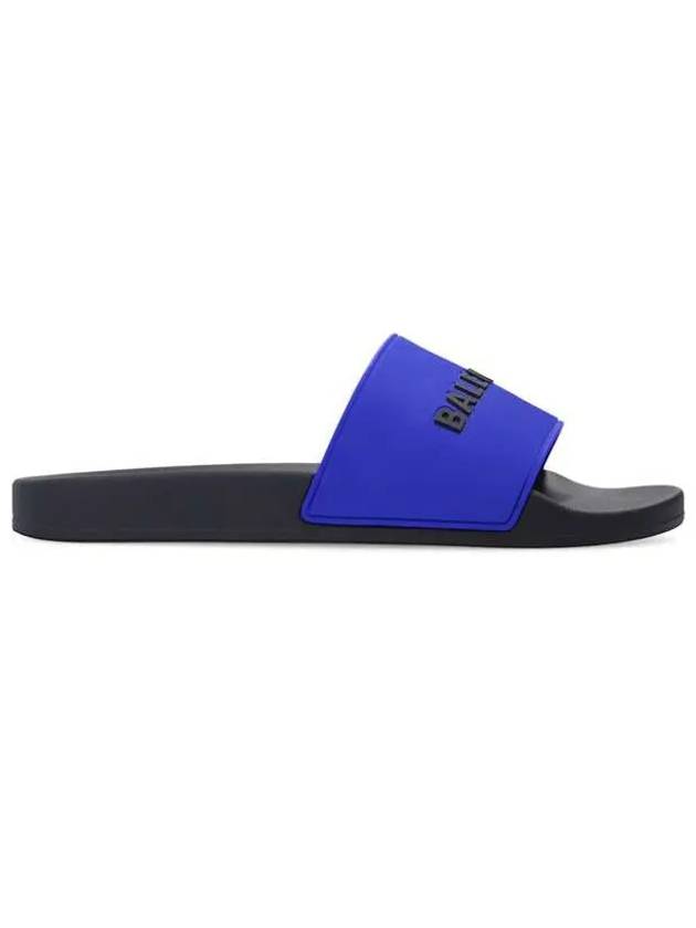 Balenciaga Logo Pool Slippers Navy