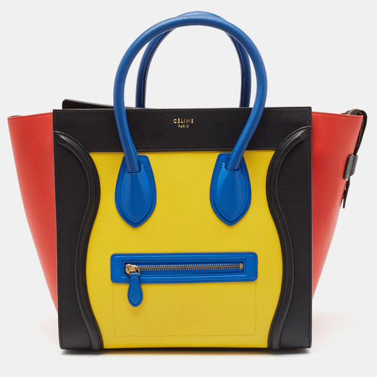 Celine Multicolor Leather Mini Luggage Tote