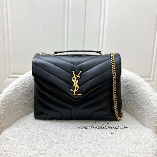 Saint Laurent YSL Small Loulou in Black Lambskin and GHW