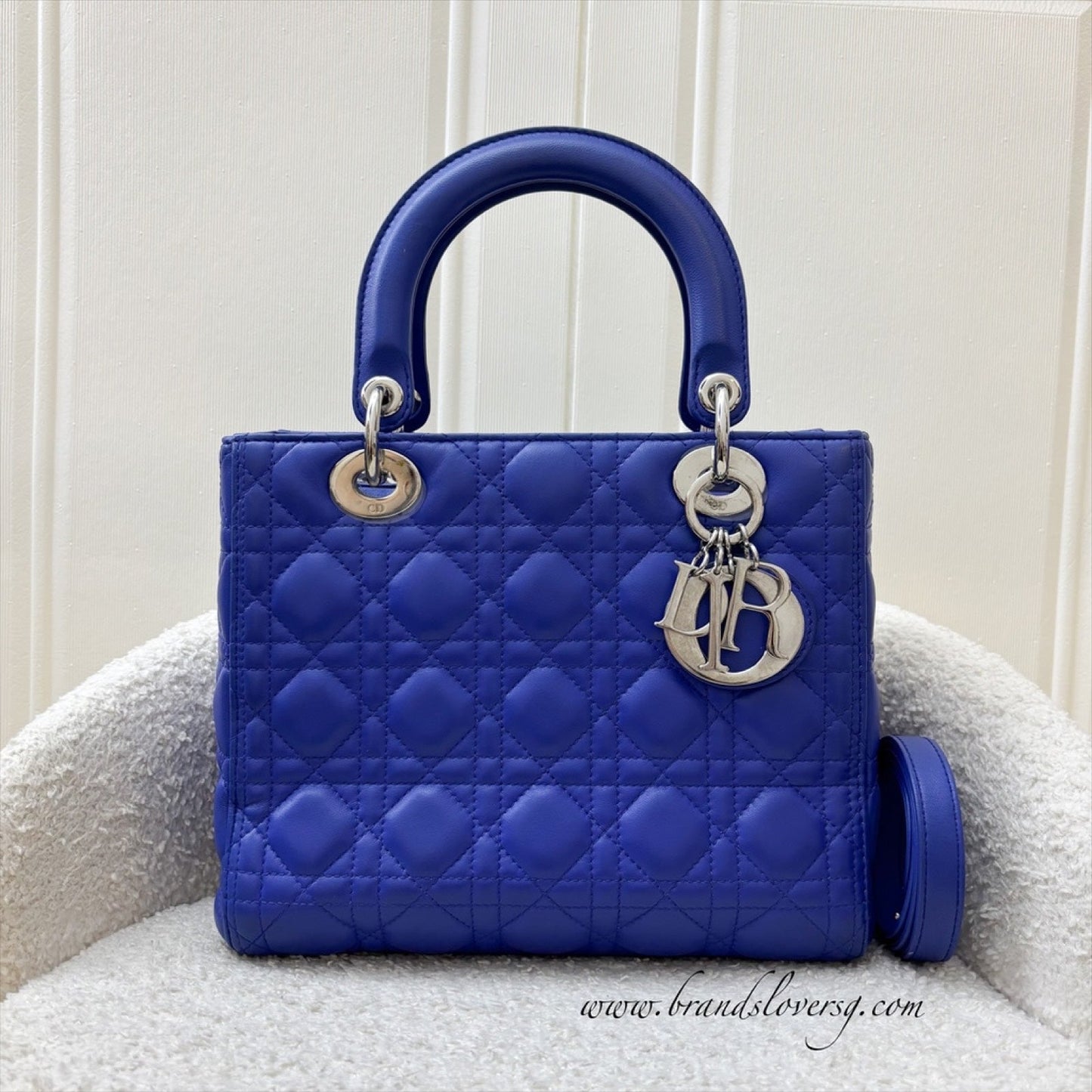 Dior Medium Lady Dior in Cobalt Blue Lambskin and SHW
