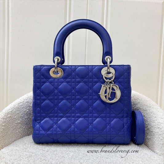 Dior Medium Lady Dior in Cobalt Blue Lambskin and SHW