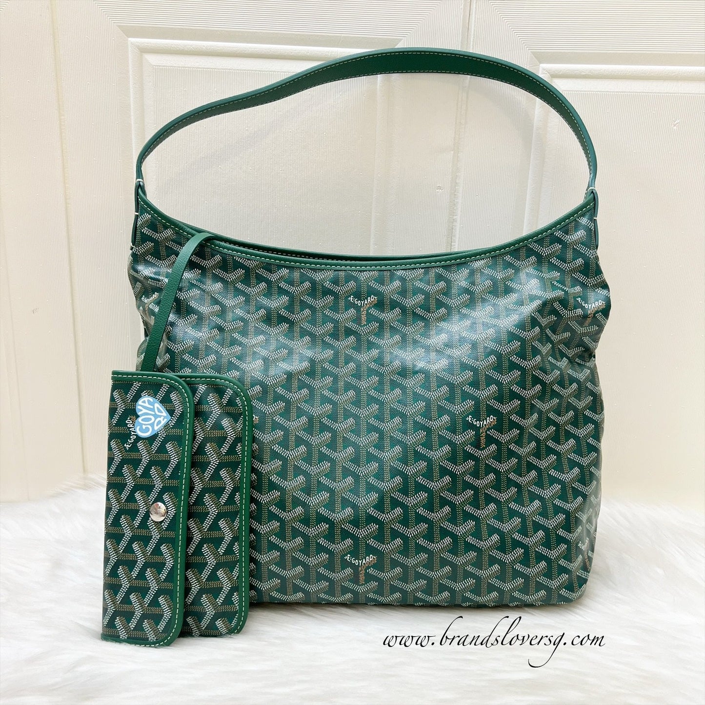 Goyard Boheme PM Hobo Bag in Green Signature Goyardine Canvas