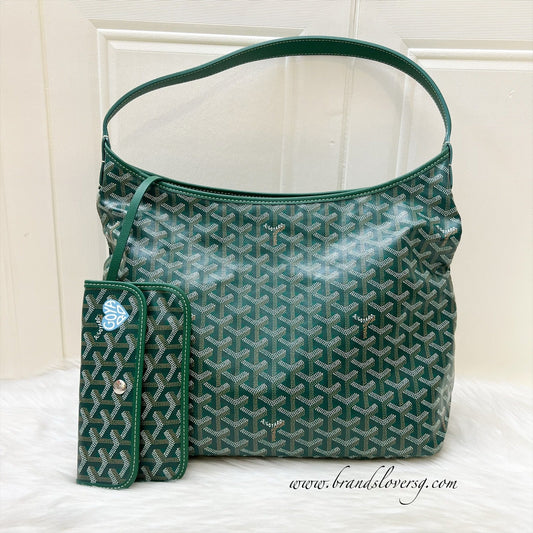Goyard Boheme PM Hobo Bag in Green Signature Goyardine Canvas
