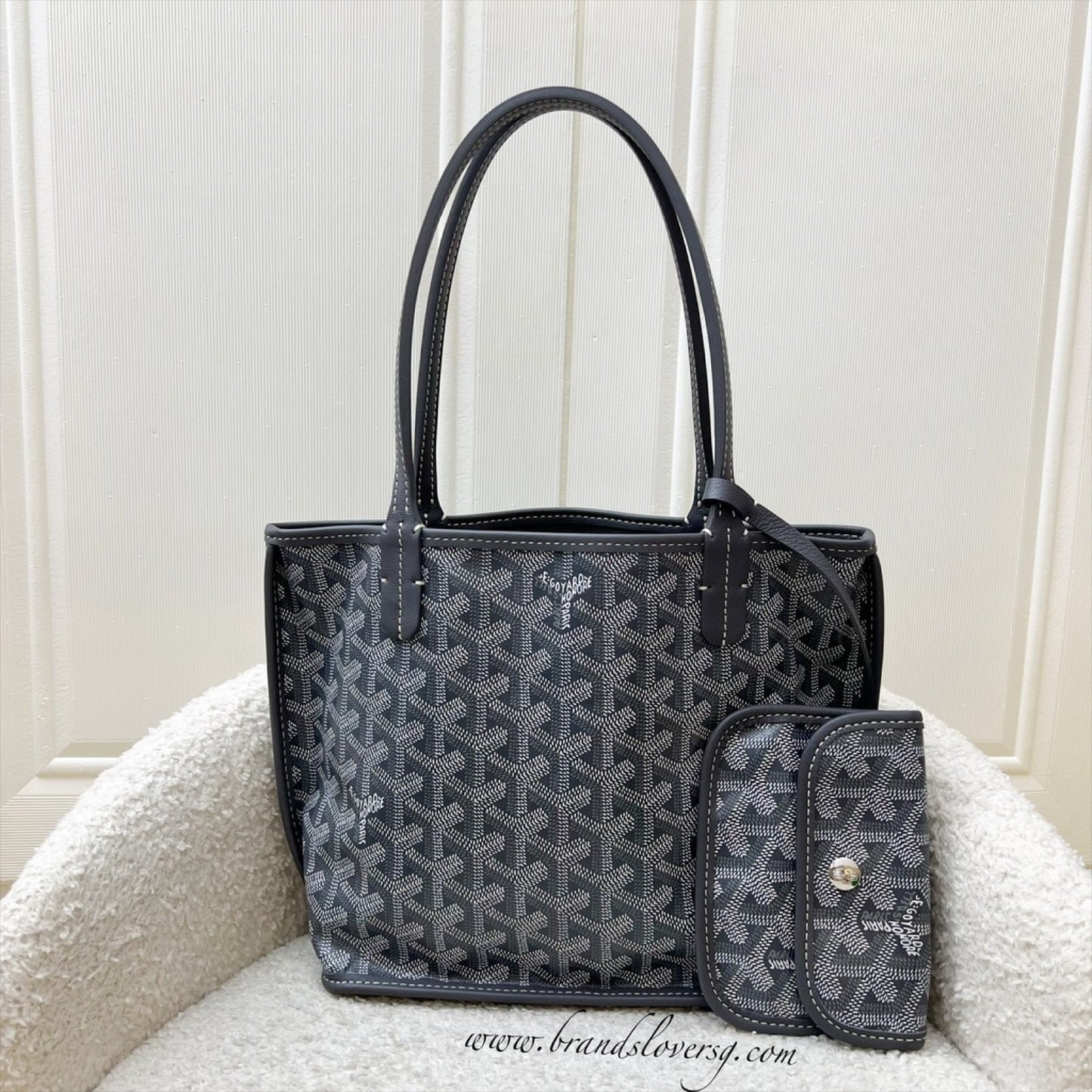 Goyard Mini Anjou in Grey Goyardine Canvas and Leather
