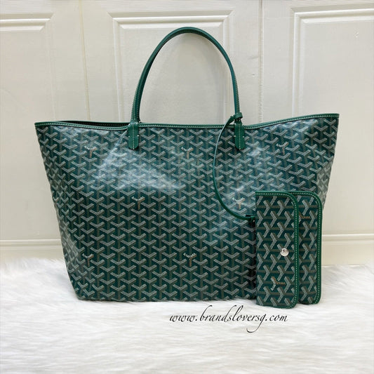 Goyard Saint Louis GM Tote in Green Signature Goyardine Canvas