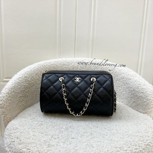 Chanel 25P Bowling Bag in Black Caviar and LGHW (Model: AP4474)
