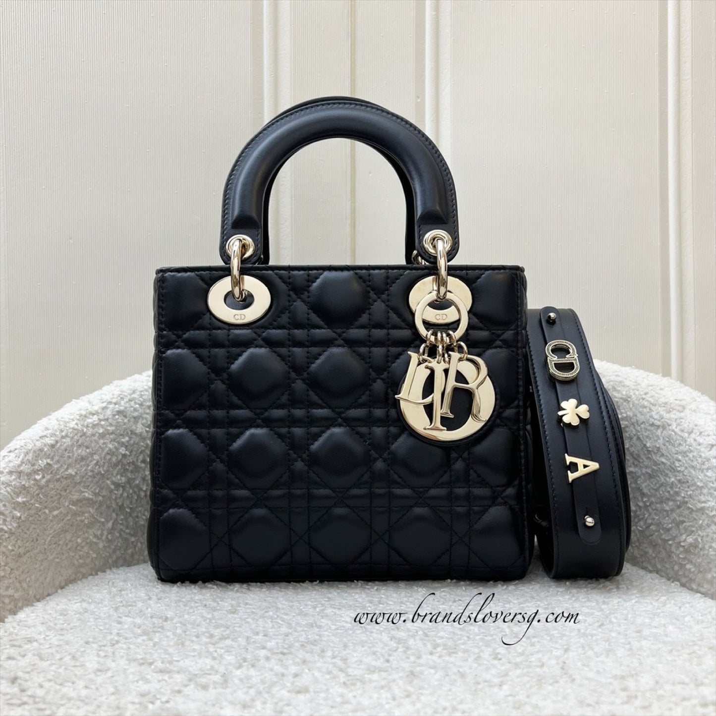 Dior Lady Dior My ABCDior Small Bag in Black Lambskin and LGHW (Model: M0538OCAL, Colour: M900)