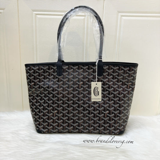 Goyard Artois PM Tote in Black Signature Goyardine Canvas
