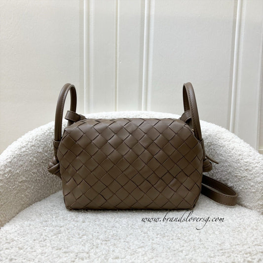 Bottega Veneta Top Handle Crossbody Loop Bag in Pinecone Intrecciato Calfskin