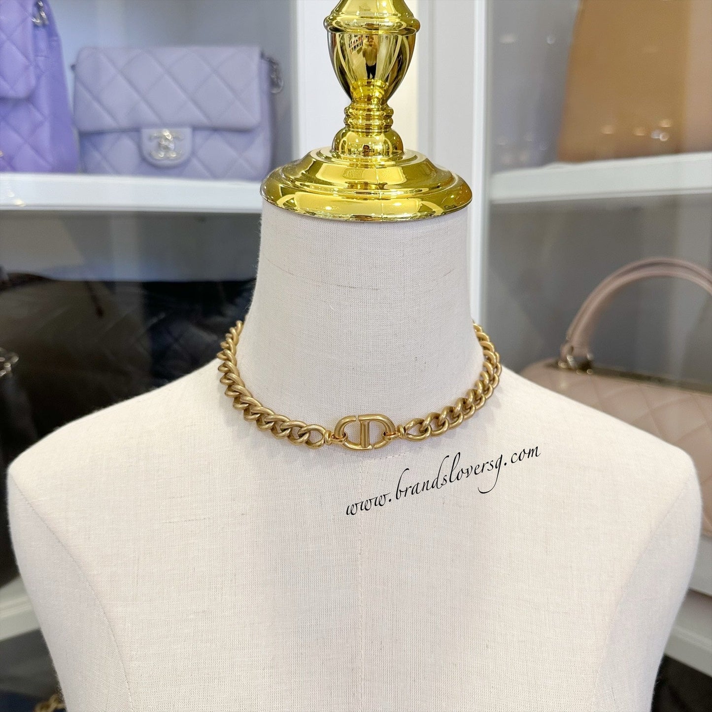 Dior Classic CD Navy Choker in AGHW