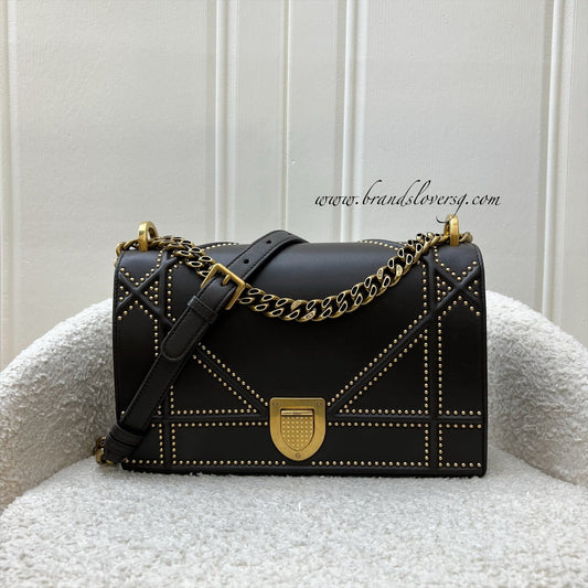 Dior Diorama Shoulder Bag in Dark Brown Leather and GHW