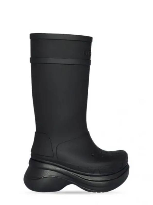 Balenciaga Women's Crocs Rubber Long Boots Black
