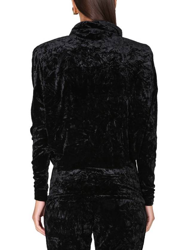 Saint Laurent Women's High-Neck Velvet Midi Dress Black
