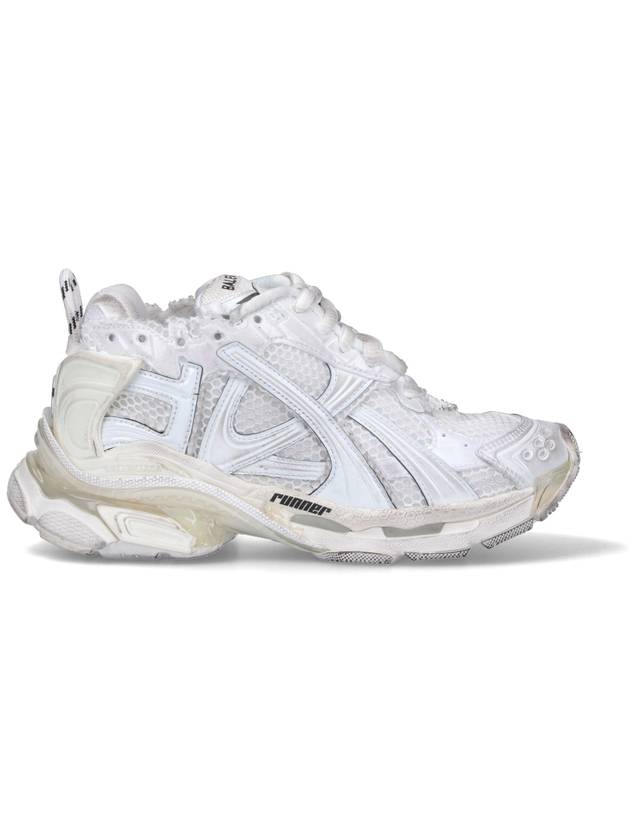 Balenciaga Runner Embroidered Logo Low Top Sneakers White