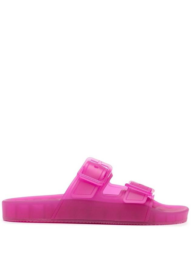 Balenciaga Mallorca Clear Rubber Slippers Neon Pink