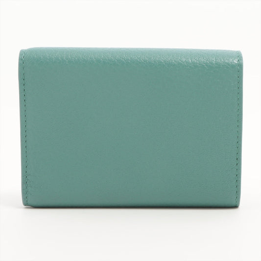Bottega Veneta  Leather Compact Wallet Blue