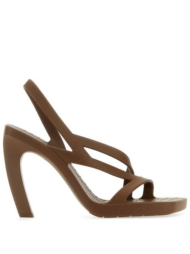 Bottega Veneta Women's Jimbo Rubber Slingback Sandals Heel Brown