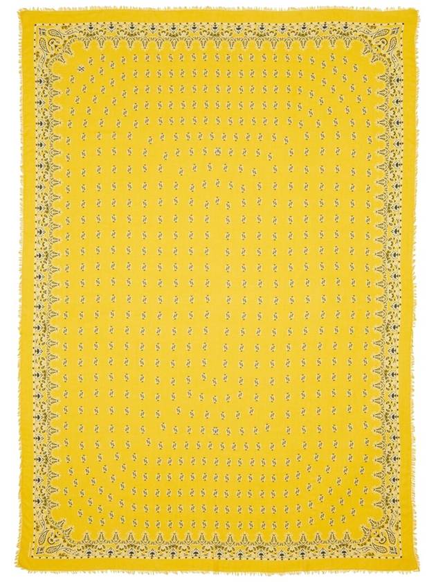 Saint Laurent Paisley Pattern Modal Cash Scarf Yellow