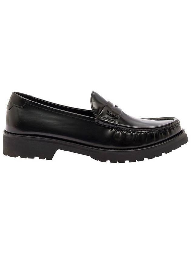 Saint Laurent Monogram Leather Loafers Black
