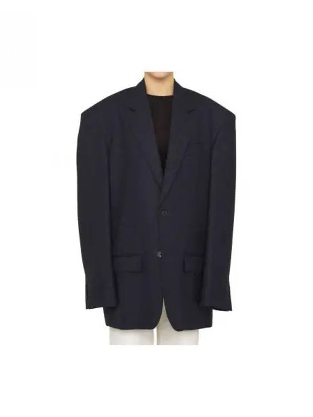Balenciaga Pinstripe Wool Blazer Jacket Black
