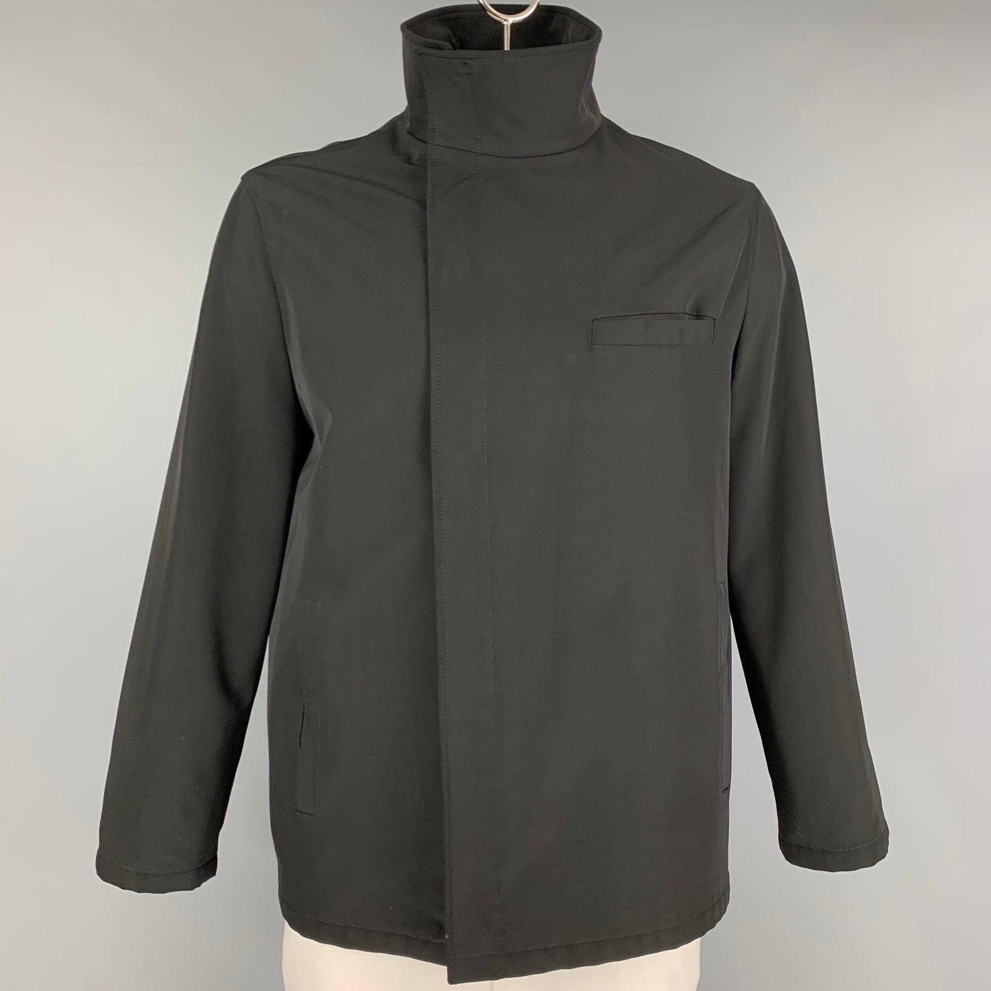 PRADA Size M Black Polyester Blend Zip Up Jacket