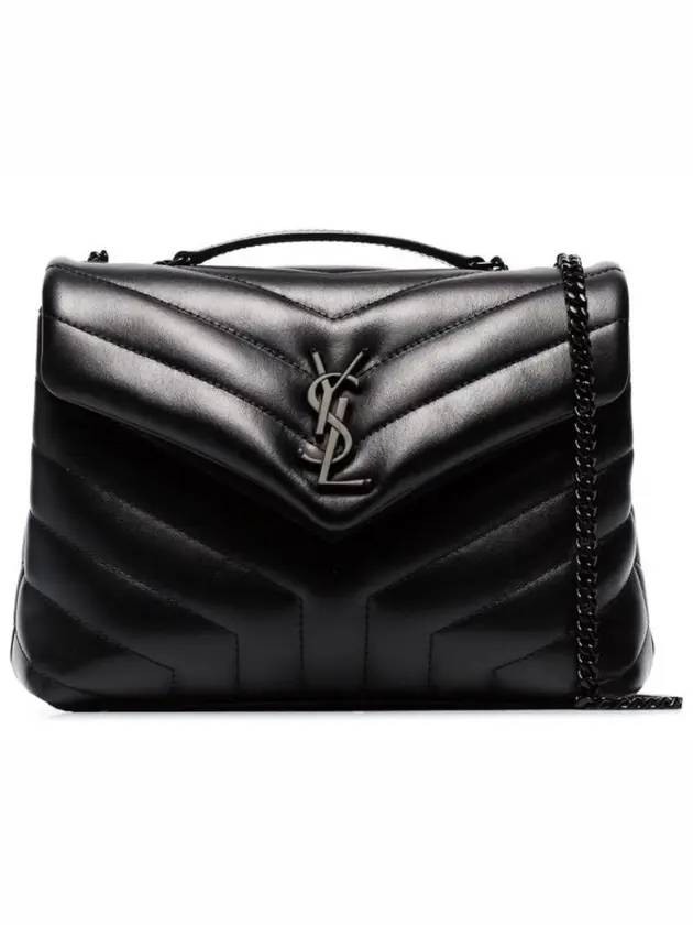 Saint Laurent Monogram Loulou Matelasse Y Leather Small Shoulder Bag Black