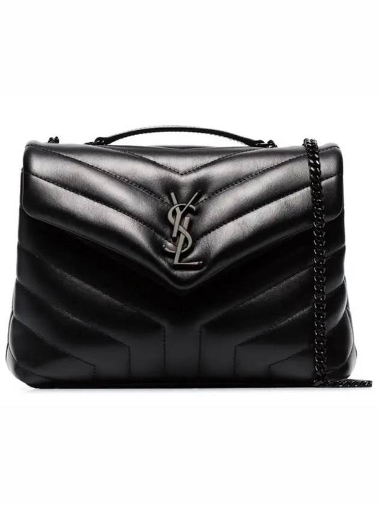 Saint Laurent Monogram Loulou Matelasse Y Leather Small Shoulder Bag Black