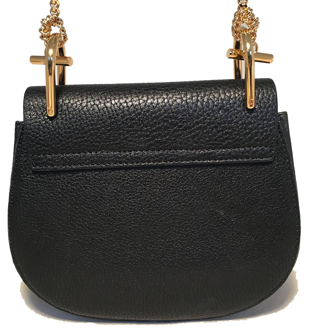 CHLOE NWOT Mini Drew Black Leather Saddle Bag