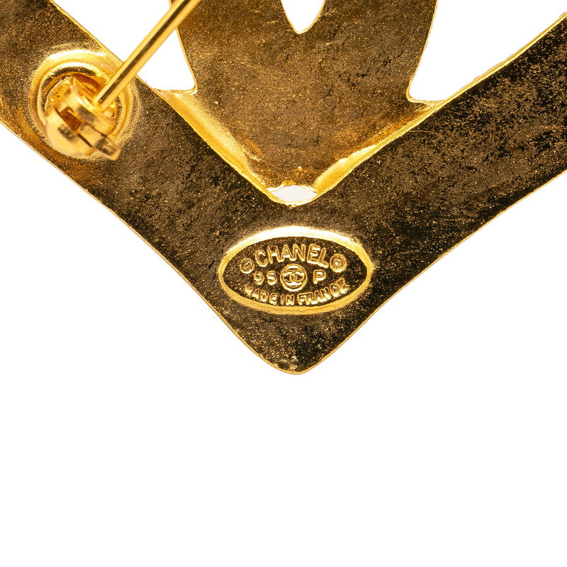Chanel Vintage Heart Motif Brooch Gold