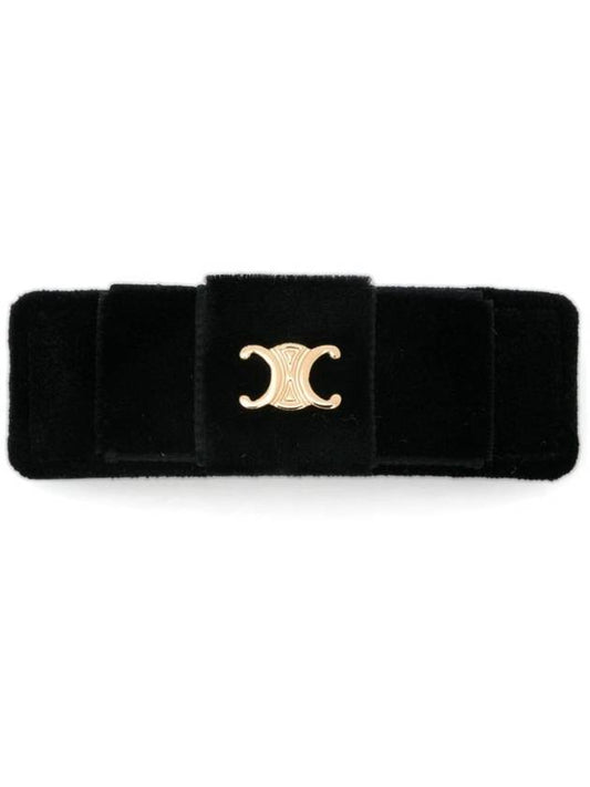 CELINE Le Soir Ribbon Hair Clip Black