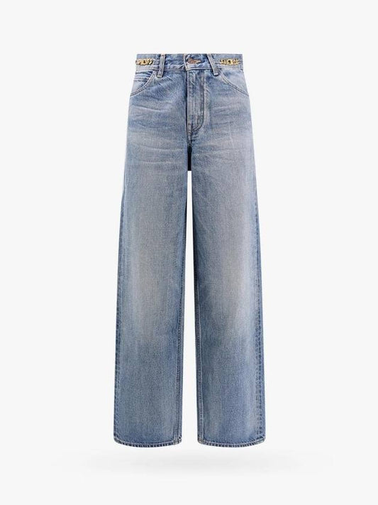 CELINE Kitty Pismo Wash Denim Straight Jeans Blue