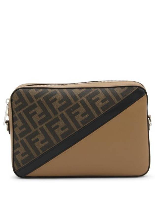 Fendi FF Motif Leather Cross Bag Brown