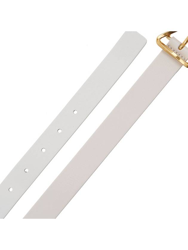 Bottega Veneta Grasp Triangle Buckle Leather Belt White