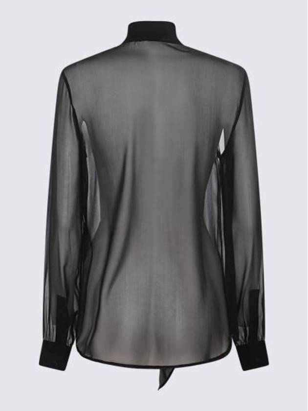Saint Laurent Silk Muslin Crepe Blouse Black